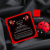 Cute Black/Red Ladybug Fairy Birthday Party Kaart