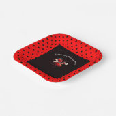 Cute Black & Red Ladybug Fairy Birthday Party  Papieren Bordje (Gebogen)