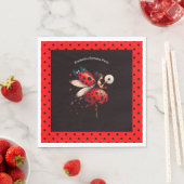 Cute Black & Red Ladybug Fairy Birthday Party  Servet (Insitu)