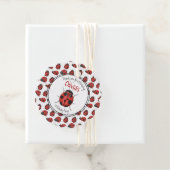 Cute Black Red Ladybug Pattern Hartelijk dank Bedankjes Labels (In situ)