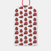 Cute Black Red Ladybug Pattern Hartelijk dank Cadeaulabel (Achterkant)