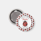 Cute Black Red Ladybug Pattern Hartelijk dank Magneet (Voorkant / Achterkant)