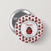 Cute Black Red Ladybug Pattern Hartelijk dank Ronde Button 5,7 Cm (Voorkant /achterkant)