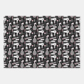 Cute Black Roze White Hair Stylist Tools Inpakpapier Vel (Voorkant 3)