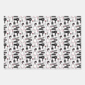 Cute Black Roze White Hair Stylist Tools Inpakpapier Vel (Voorkant)