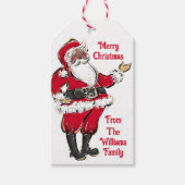 Cute Black Santa Kerstcadeaus Cadeaulabel (Voorkant)