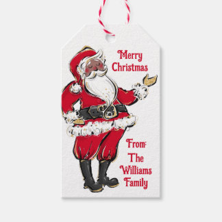 Cute Black Santa Kerstcadeaus Cadeaulabel