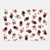Cute Black Santa Party Pattern-Collectie Inpakpapier Vel (Voorkant)