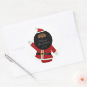 Cute Black Santa Party Ronde Sticker (Envelop)
