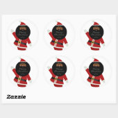Cute Black Santa Party Ronde Sticker (Vel)
