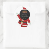 Cute Black Santa Party Ronde Sticker (Tas)