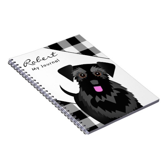 Cute Black Schnauzer Notitieboek (Rechterzijde)