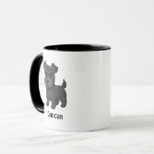 Cute Black Scottish Terrier Dog Custom Name Mok (Voorkant links)