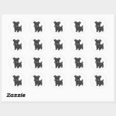 Cute Black Scottish Terrier Dog Ronde Sticker (Vel)