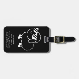 Cute Black Sheep Cartoon Bagagelabel