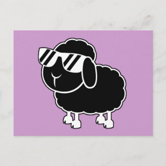 Cute Black Sheep Cartoon Briefkaart