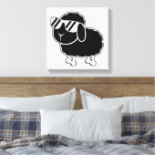 Cute Black Sheep Cartoon Canvas Afdruk (Insitu (Slaapkamer))