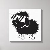 Cute Black Sheep Cartoon Canvas Afdruk (Voorkant)