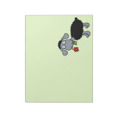 Cute Black Sheep Cartoon Lamb met Red Flower Notitieblok (Linkerzijde)