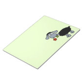 Cute Black Sheep Cartoon Lamb met Red Flower Notitieblok (Schuin)