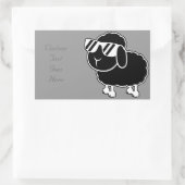 Cute Black Sheep Cartoon Rechthoekige Sticker (Tas)