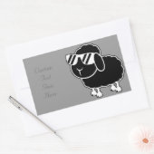 Cute Black Sheep Cartoon Rechthoekige Sticker (Envelop)