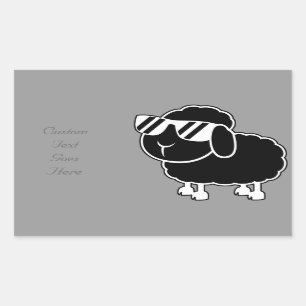 Cute Black Sheep Cartoon Rechthoekige Sticker