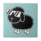 Cute Black Sheep Cartoon Tegeltje (Voorkant)