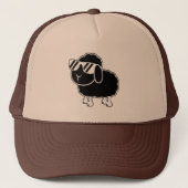 Cute Black Sheep Cartoon Trucker Pet (Voorkant)