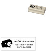 Cute Black Sheep Ewe Return Address Rubberstempel (Gestempeld)