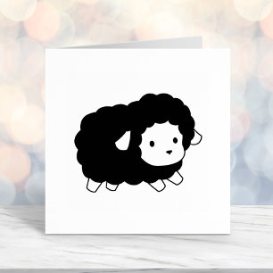 Cute Black Sheep Ewe Zelfinktende Stempel