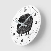 Cute Black Sheep met uren en minuten Ronde Klok (Hoek)
