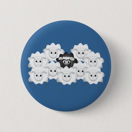 Cute Black Sheep of the Family Ronde Button 5,7 Cm (Voorkant)