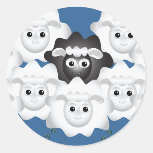Cute Black Sheep of the Family Ronde Sticker