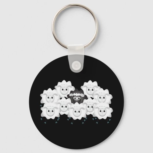 Cute Black Sheep of the Family Sleutelhanger (Voorkant)