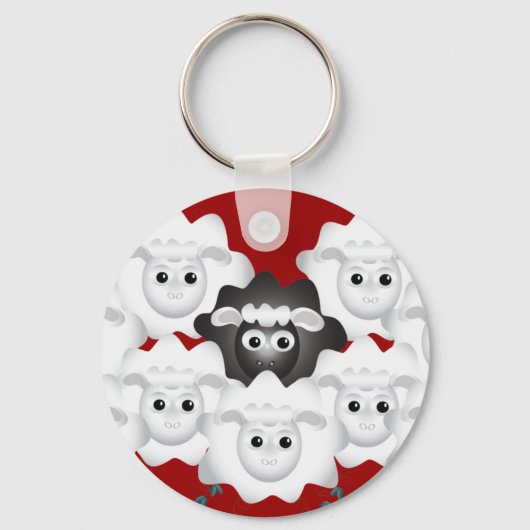 Cute Black Sheep of the Family Sleutelhanger (Voorkant)