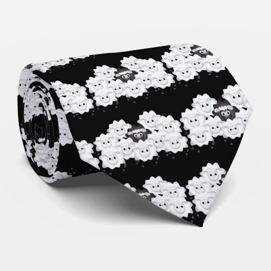 Cute Black Sheep of the Family Stropdas (Opgerold)