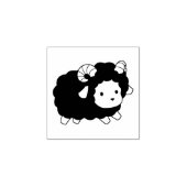 Cute Black Sheep Ram 2 Rubberstempel (Afrduk)