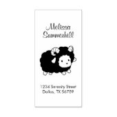 Cute Black Sheep Ram Address Rubberstempel (Afrduk)
