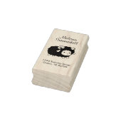 Cute Black Sheep Ram Address Rubberstempel (Stempel)