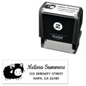Cute Black Sheep Ram Return-adres Zelfinktende Stempel (In situ)