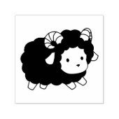 Cute Black Sheep Ram Zelfinktende Stempel (Design)