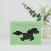 Cute black shetland pony illustration briefkaart (Staand voorkant)