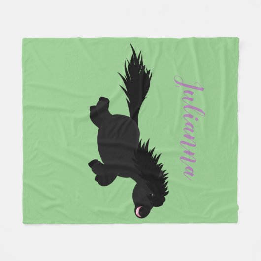 Cute black shetland pony illustration fleece deken (Voorkant (Horizontaal))