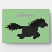 Cute black shetland pony illustration fotoplaat (voorkant)