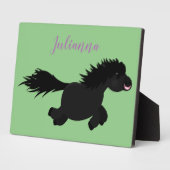 Cute black shetland pony illustration fotoplaat (Zijkant)