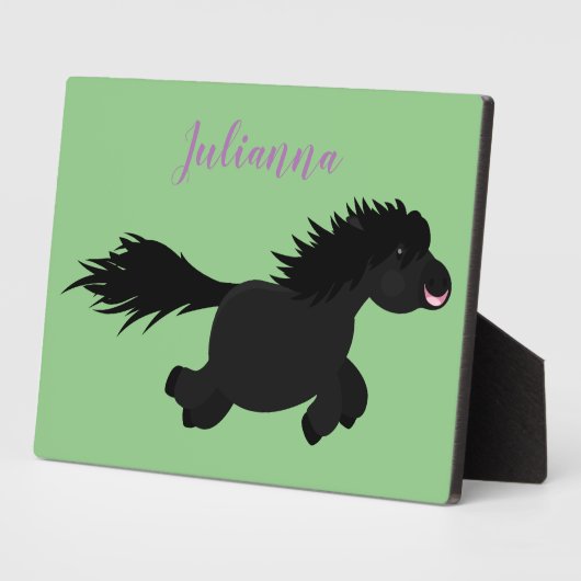 Cute black shetland pony illustration fotoplaat (Zijkant)