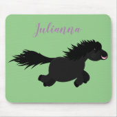 Cute black shetland pony illustration muismat (Voorkant)