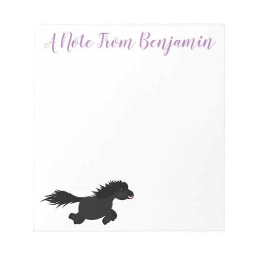 Cute black shetland pony illustration notitieblok (Voorkant)