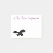 Cute black shetland pony illustration post-it® notes (Voorkant)